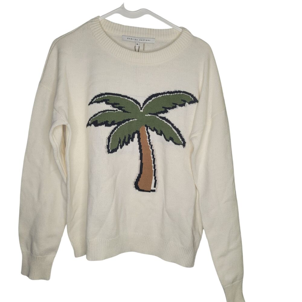 NWT Palm Tree Sweater by English Factory Size Medium
